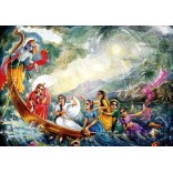 Lord Krishna on boat with Gopikas